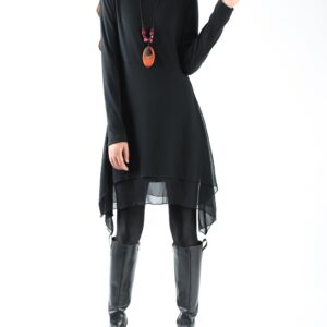 Women's cotton and chiffon tunic dress