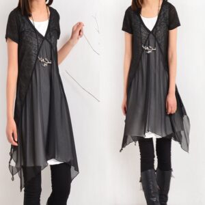Women's cotton tunic dress/asymmetrical tunic dress