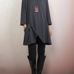 Boho tunic tops, 3/4 sleeve cotton tunic top